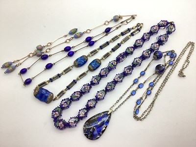 Lot 119 - A Small Collection of Glass Bead Necklaces, to...