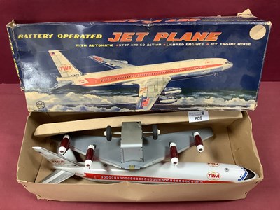 Lot 609 - Japanese Tinplate Battery Operated Jet Plane,...