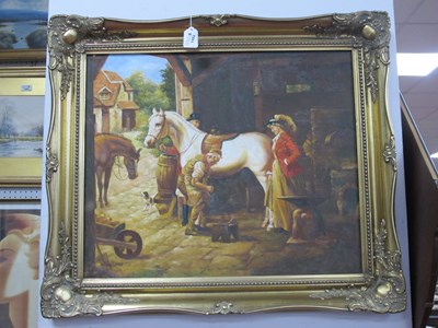 Lot 1482 - Canovas At The Blacksmiths, oil on canvas,...