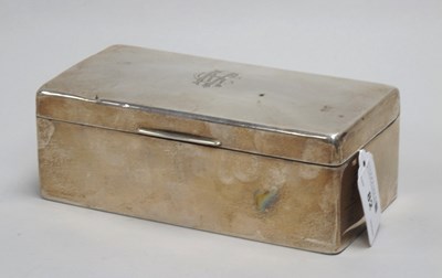 Lot 82 - A Hallmarked Silver Cigarette Box, R&S,...