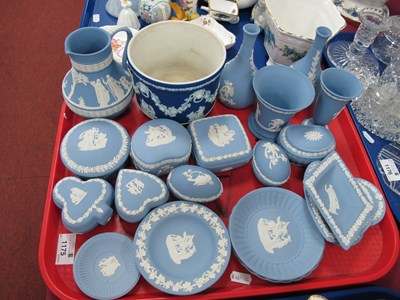 Lot 1175 - Wedgwood Powder Blue Jasper Ware, of twenty...