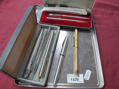 Lot 1329 - Swan Gold Plated Ink Pen, having 14ct nib,...