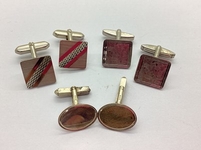 Lot 204 - Two Pairs of Hallmarked Silver Cufflinks, to...