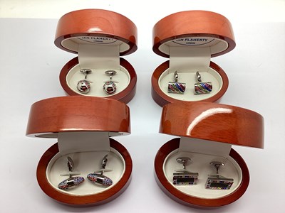 Lot 196 - Four Pairs of Ian Flaherty London Crystal Set...