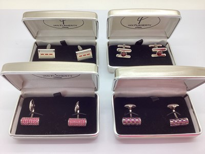 Lot 195 - Four Pairs of Ian Flaherty London Crystal Set...