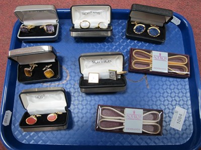 Lot 114 - Six Pairs of Gilt Coloured Gent's Cufflinks,...