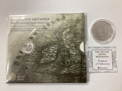 Lot 516 - 2013 UK Fine Silver 1oz Britannia Coin,...