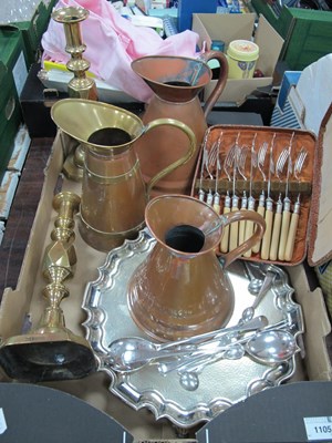 Lot 1105 - Pair of Queen of Diamonds Brass Candlesticks,...