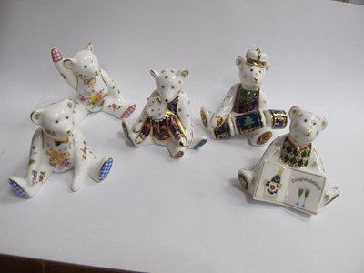 Lot 1283 - Royal Crown Derby Seated Teddy Bears,...