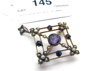 Lot 145 - An Edwardian Openwork Pendant / Brooch,...