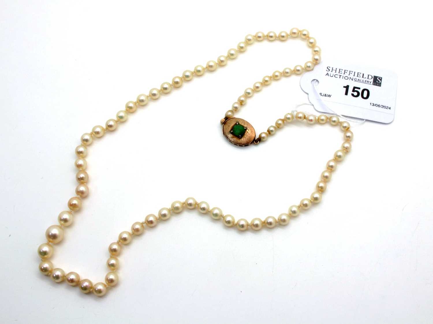 Lot 150 - A Single Strand Graduated Pearl Bead Necklace,...