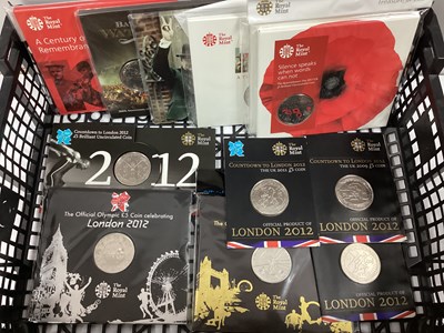 Lot 415 - Twelve Royal Mint Bunc £5 Coin Packs,...