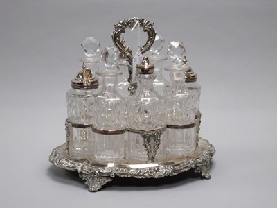 Lot 8 - A XIX Century Plated on Copper Condiment Stand,...