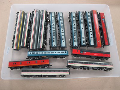 Lot 874 - Sixteen N Gauge Outline British Coaches by...