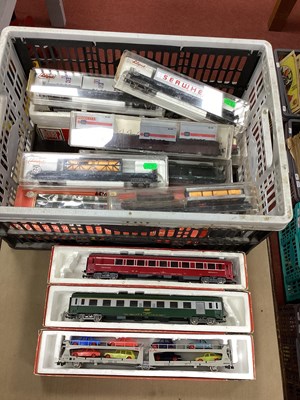 Lot 375 - Eight 'HO' Gauge Continental Outline Coaches,...