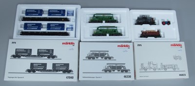 Lot 960 - Three Marklin HO Gauge Wagon Packs comprising...