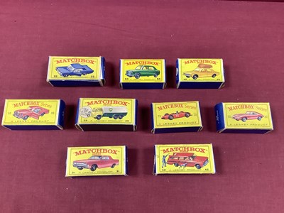 Lot 673 - Nine Original Regular Wheel Matchbox Regular...