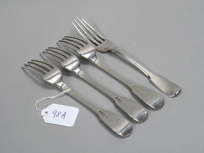 Lot 98A - A Set of Four Hallmarked Silver Fiddle Pattern...