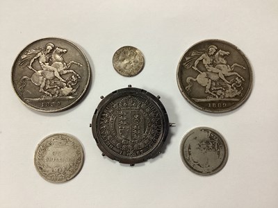 Lot 468 - Six GB XIX Century Silver Coins, including two...