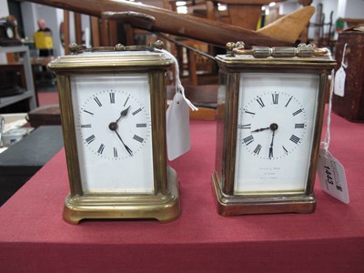 Lot 1443 - Early XX Century Carriage Clock, together with...