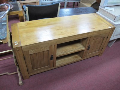 Lot 1581 - J.B. Global Oak Rectangular Shaped TV Cabinet,...