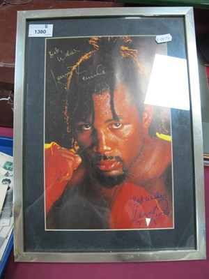 Lot 1380 - Lennox Lewis Autograph, gold pen signed...