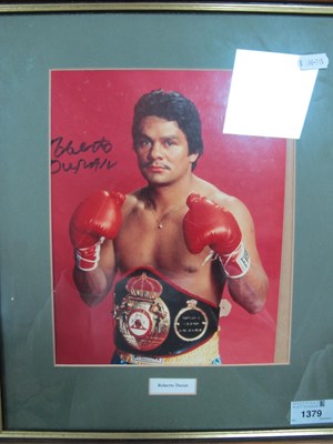 Lot 1379 - Roberto Duran Autograph, black pen signed...