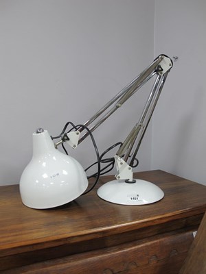 Lot 1451 - A White Painted Metal Angle Poise Lamp,...