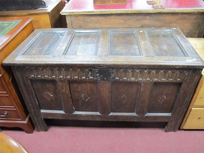 Lot 1645 - Late XVII Century Joined Oak Coffer, with a...