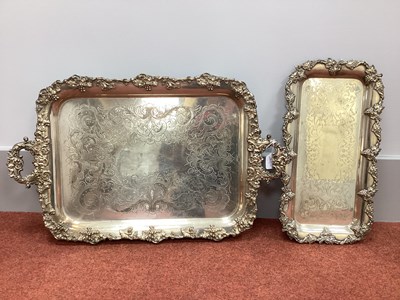 Lot 39 - A Large Heavy Rectangular Twin Handled Plated...