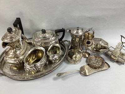 Lot 44 - An Art Nouveau Style Four Piece Plated Tea Set,...