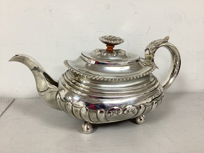 Lot 144 - A Georgian Hallmarked Silver Tea Pot, Crispin...