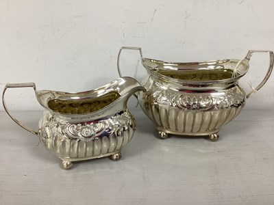 Lot 143 - A Matched Hallmarked Siver Jug and Twin...