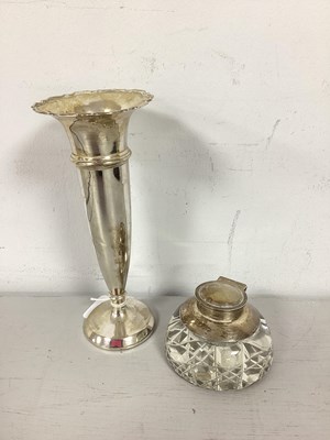 Lot 146 - A Hallmarked Silver Vase, with shaped rim and...