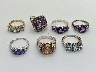 Lot 335 - Modern "925" and Other Dress Rings, (finger...