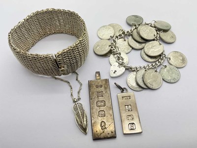 Lot 274 - Two Hallmarked Silver Ingot Pendants, each...