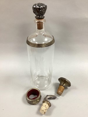 Lot 139 - A Hallmarked Silver Mounted Plain Glass Bottle,...