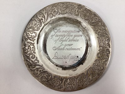 Lot 135 - A Hallmarked Silver Avon Presentation Plate,...