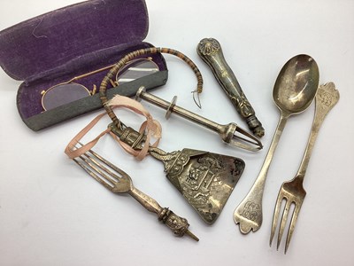 Lot 162 - A Halllmarked Silver Fork and Spoon,...