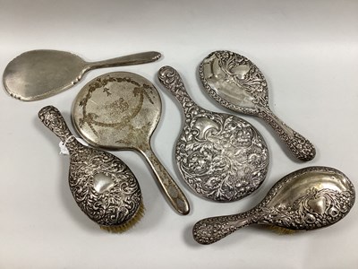 Lot 73 - Hallmarked Silver Backed Hand Mirrors and Hair...