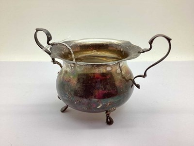 Lot 172 - A Hallmarked Silver Twin Handled Sugar Bowl,...