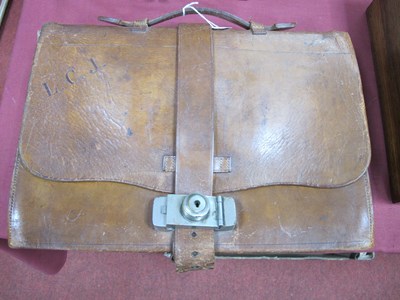 Lot 1351 - Leather Travelling Writing Attaché Briefcase,...