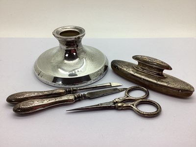 Lot 185 - A Hallmarked Silver Capstan Style Inkwell,...