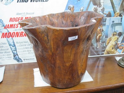 Lot 1569 - A carved solid wood planter/ waste bin 31cm h.