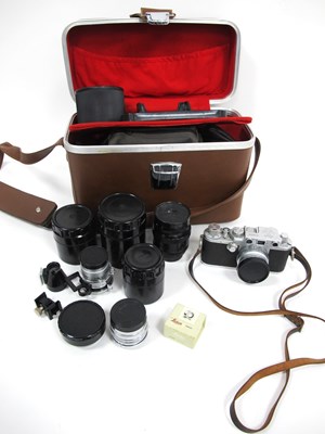 Lot 1273 - A Leitz Wetzlar Leica IIIf Rangefinder Camera,...