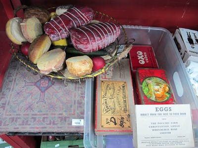 Lot 1032 - Basket of Faux Fruit, Bread and Meat,...