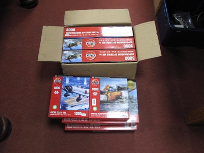 Lot 401 - Seven Airfix Military Aircraft Themed Jigsaw...