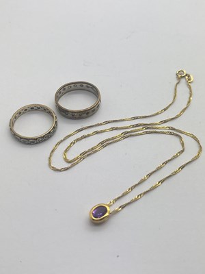 Lot 283 - A Dainty Rubover Set Pendant, suspended on a...