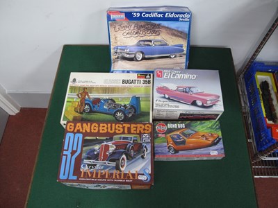 Lot 466 - Five Plastic Model Car Kits comprising of...