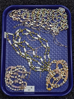 Lot 77 - A Small Collection of "925" Clasp Pearl Bead...